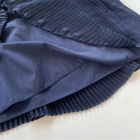 Nanette Nanette Lepore Navy Blue Sleeveless Drop Waist Pleated Dress Size 12 - Picture 7 of 12